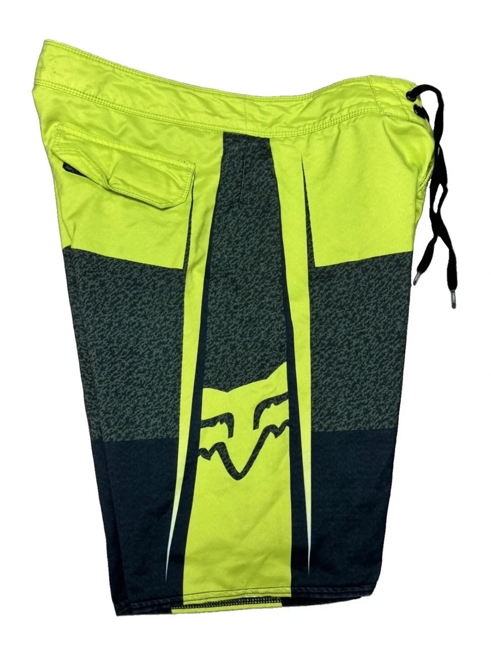 Fox Racing Men’s Neon Yellow and Dark Gray Boardshorts 33